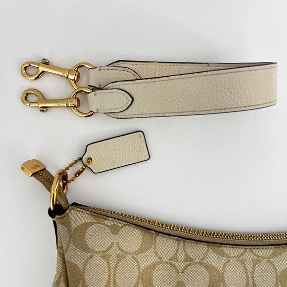 Coach Pennie Shoulder Bag Signature Coated Canvas Refined Pebbled Leather C1523 - Picture 14 of 14